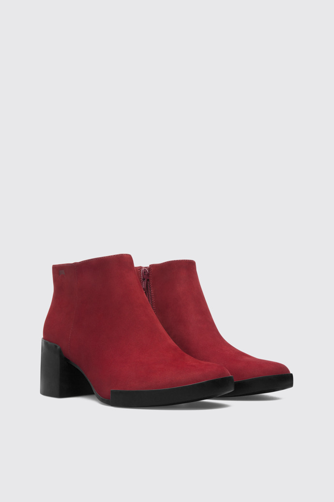 Front view of Lotta Red Ankle Boots for Women