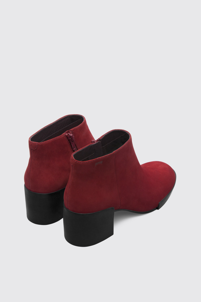 Back view of Lotta Red Ankle Boots for Women