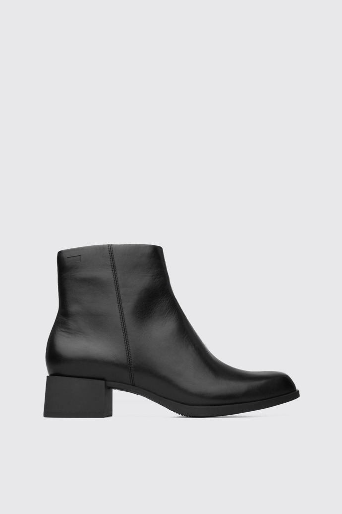 Side view of Kobo Black Ankle Boots for Women