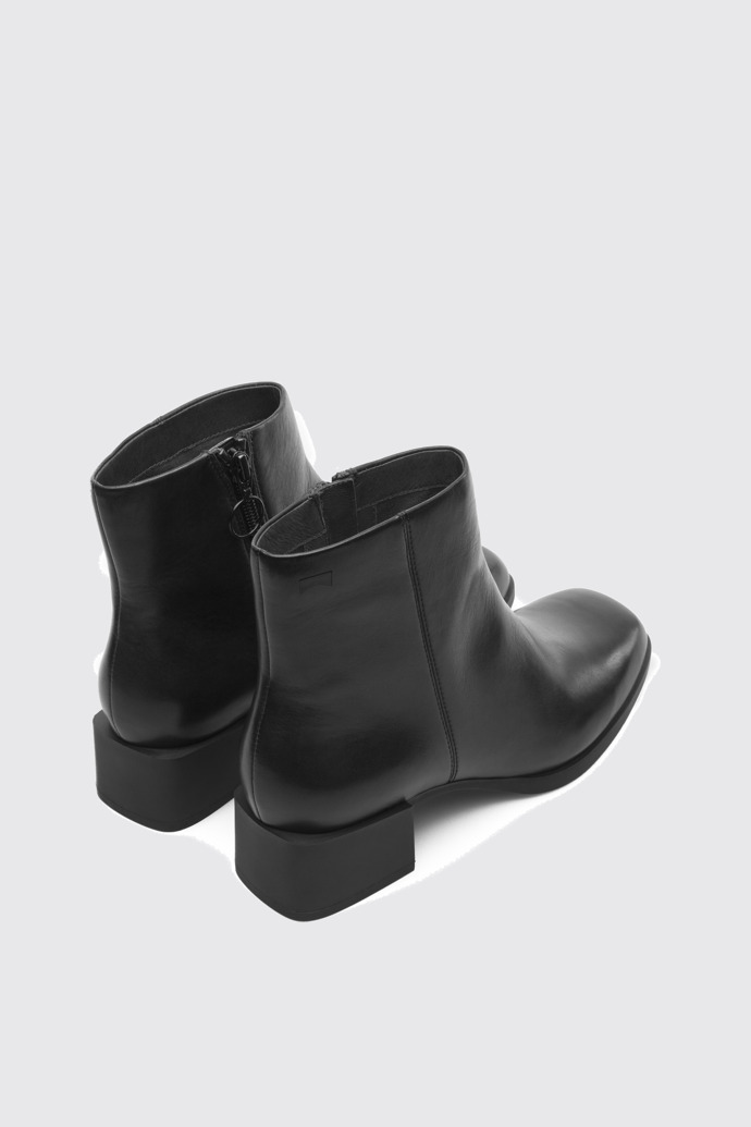 Back view of Kobo Black Ankle Boots for Women