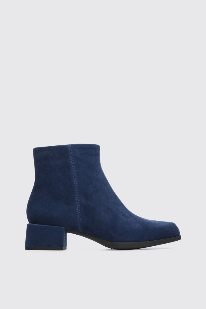 Side view of Kobo Blue Ankle Boots for Women
