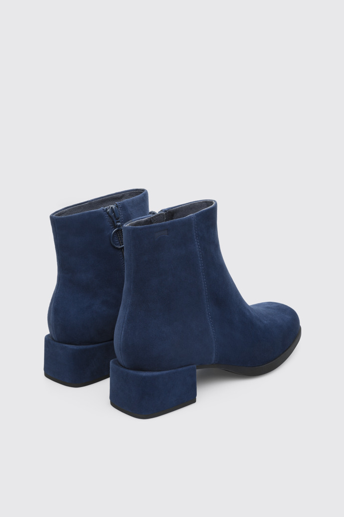 Back view of Kobo Blue Ankle Boots for Women