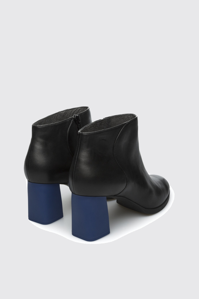 Back view of Kara Black Ankle Boots for Women