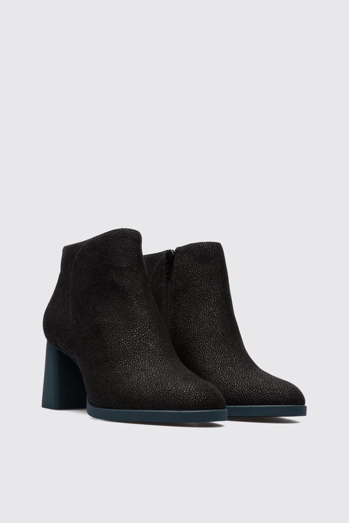 Front view of Kara Black Ankle Boots for Women