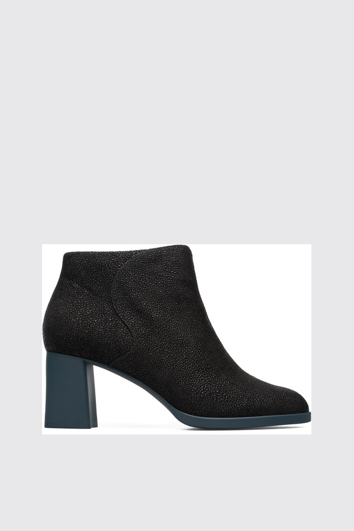 Side view of Kara Black Ankle Boots for Women