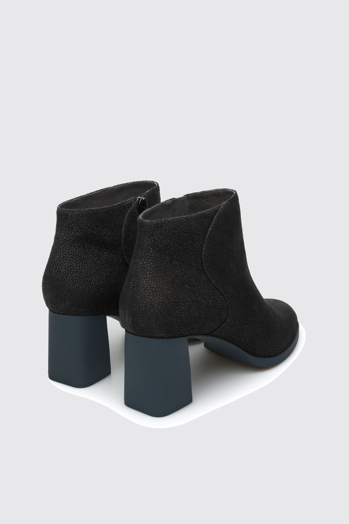 Back view of Kara Black Ankle Boots for Women