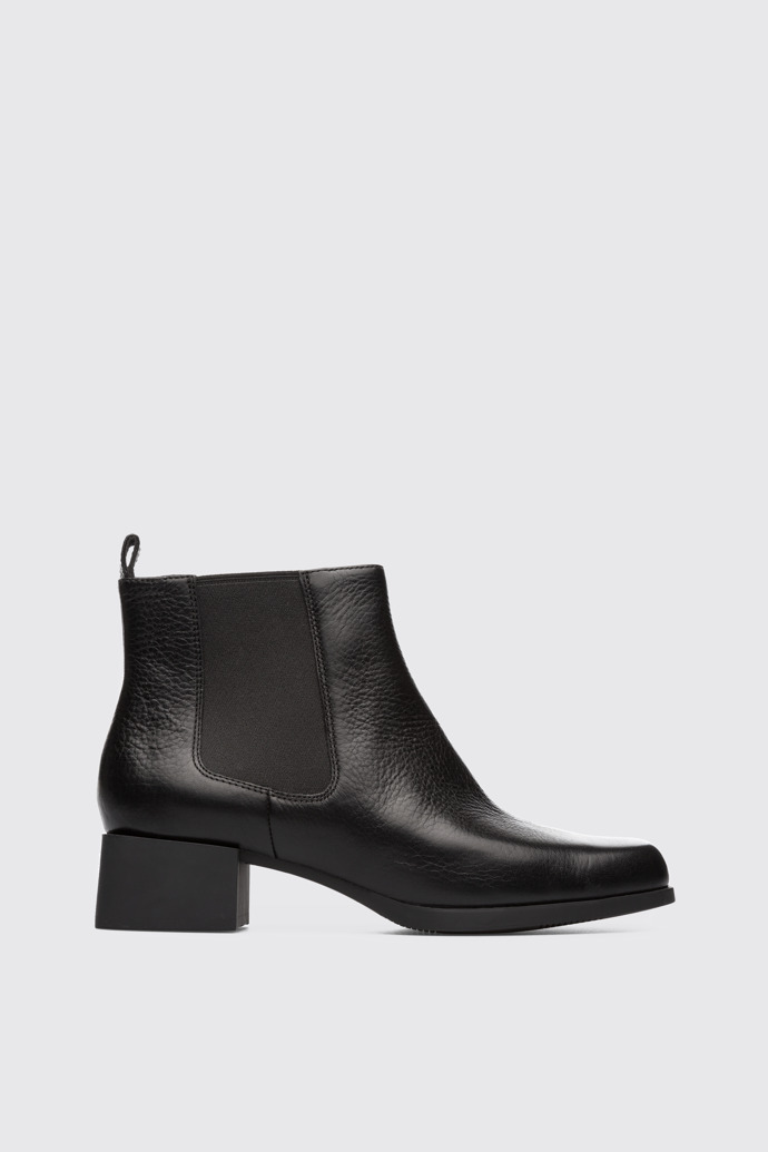 Side view of Kobo Black Ankle Boots for Women