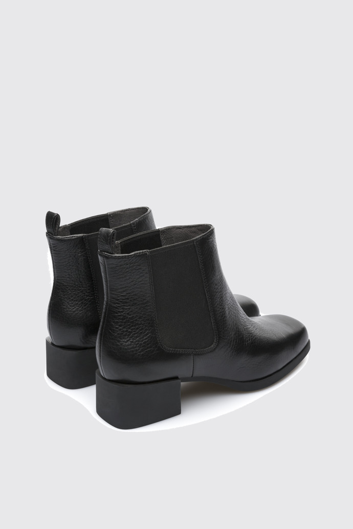 Back view of Kobo Black Ankle Boots for Women