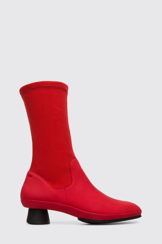 Side view of Alright Red Boots for Women