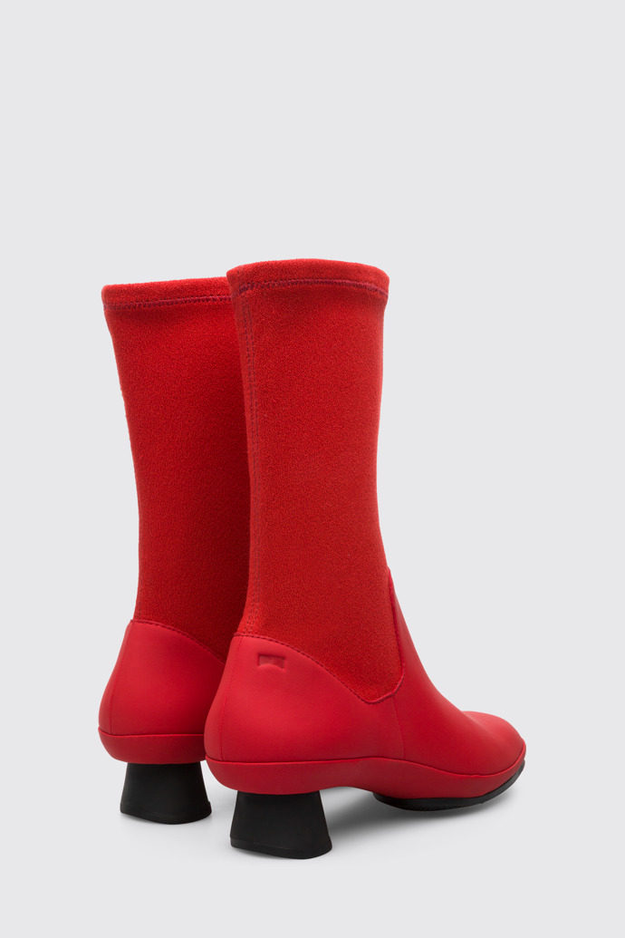 Back view of Alright Red Boots for Women