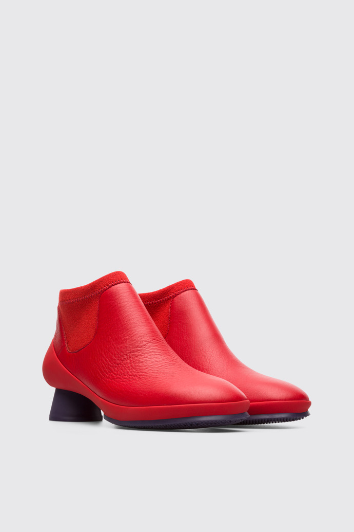 Front view of Alright Red Ankle Boots for Women