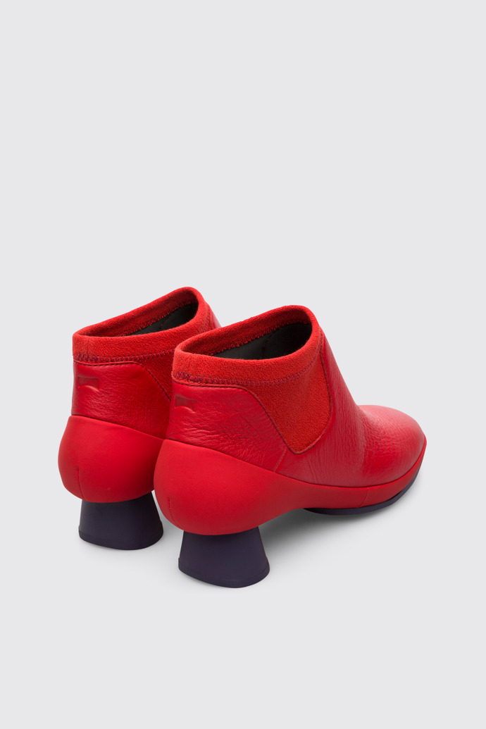 Back view of Alright Red Ankle Boots for Women