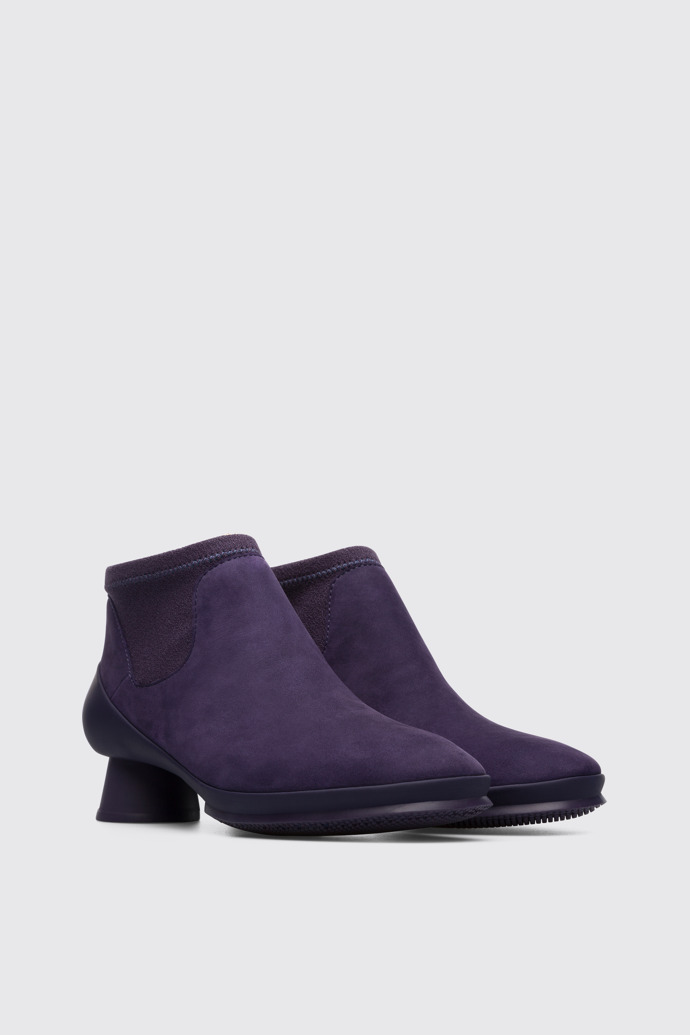 Front view of Alright Purple Ankle Boots for Women