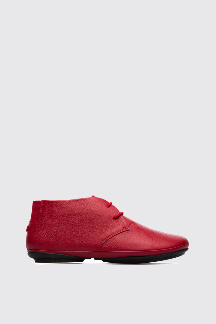 Side view of Right Red Ankle Boots for Women