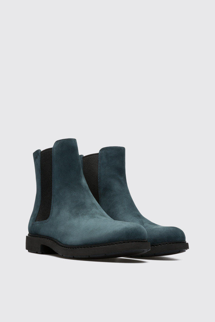 Front view of Neuman Blue Ankle Boots for Women