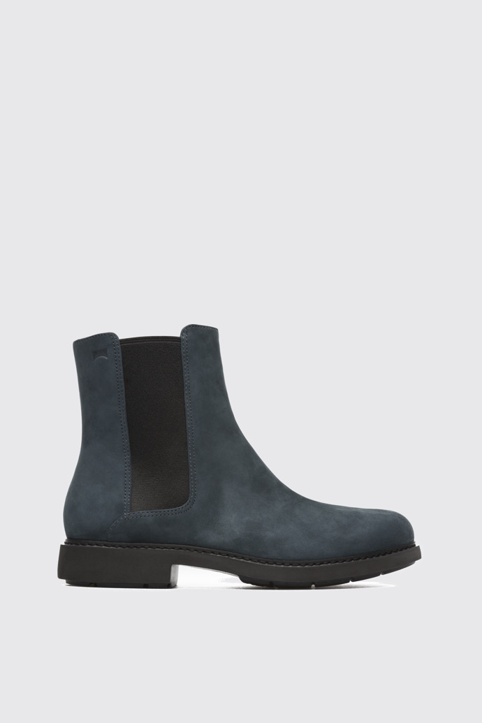 Side view of Neuman Blue Ankle Boots for Women