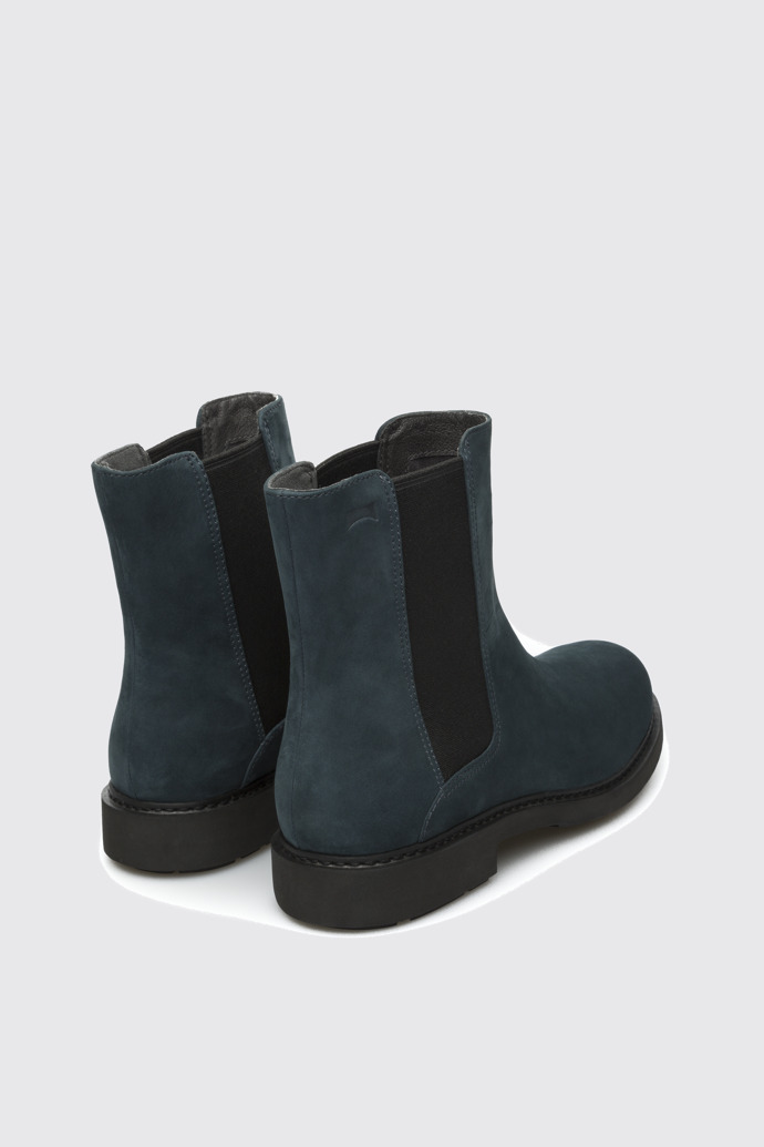 Back view of Neuman Blue Ankle Boots for Women