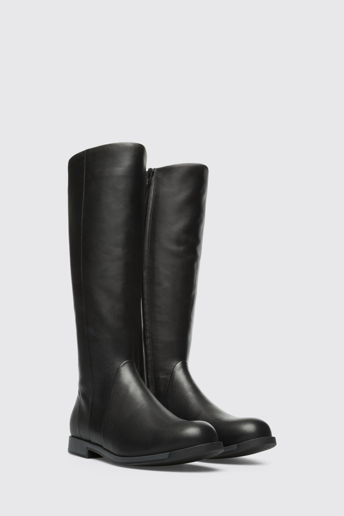 Front view of Bowie Black Ankle Boots for Women