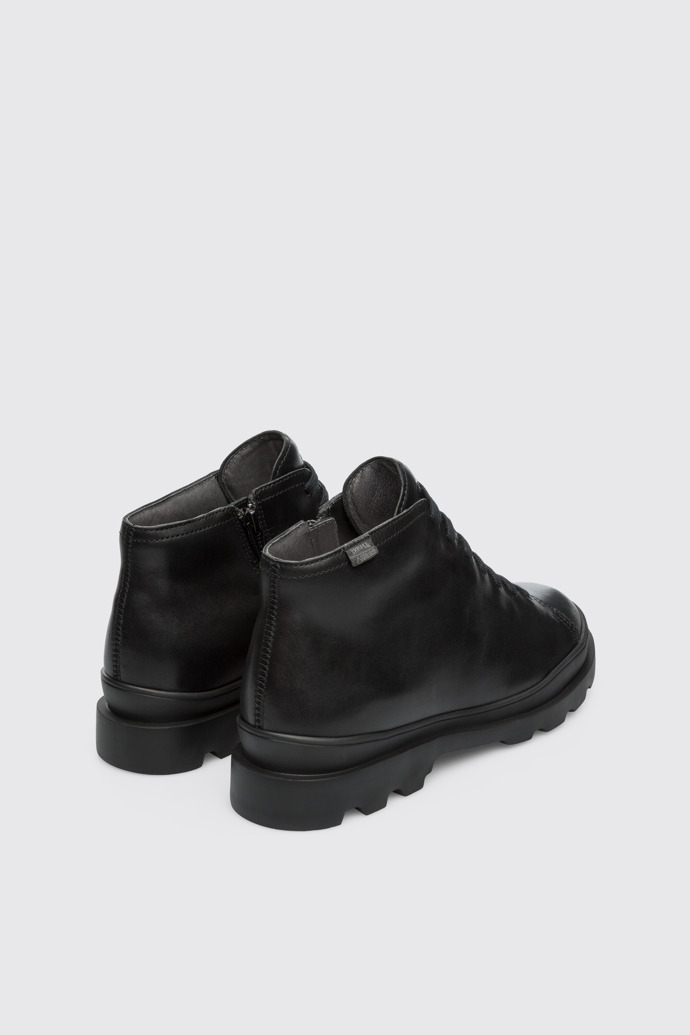 Back view of Brutus Black Ankle Boots for Women