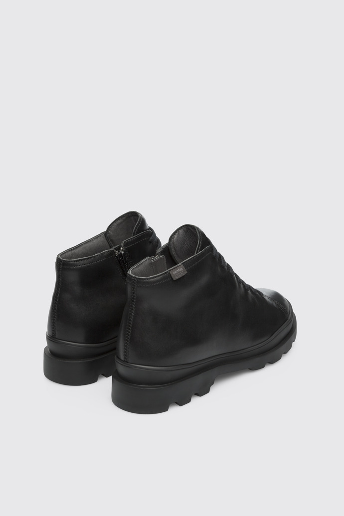 Back view of Brutus Black Ankle Boots for Women