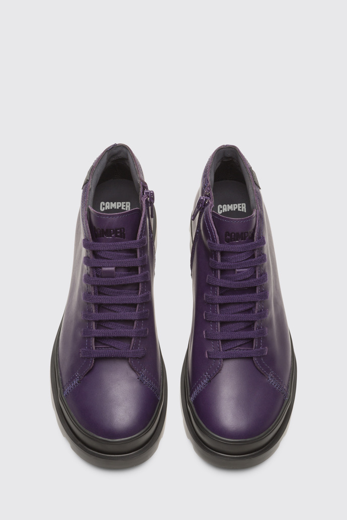 Overhead view of Brutus Purple Ankle Boots for Women