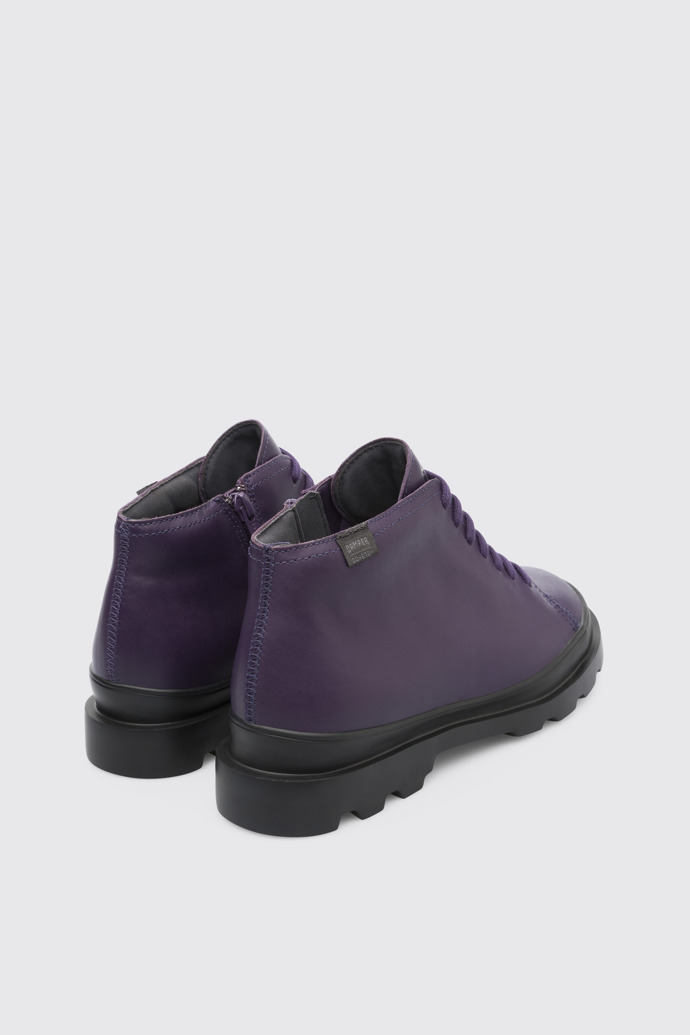 Back view of Brutus Purple Ankle Boots for Women