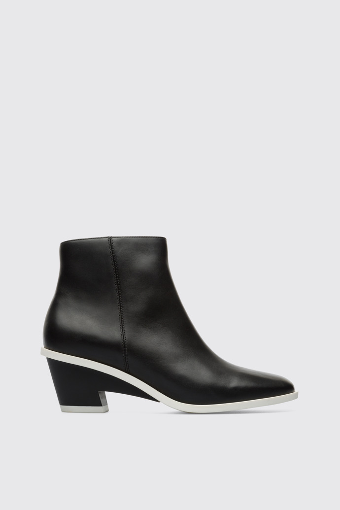 Side view of Brooke Black Ankle Boots for Women