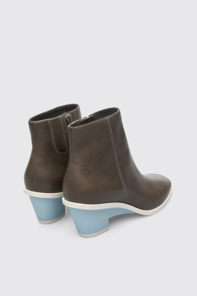 Back view of Brooke Grey Ankle Boots for Women
