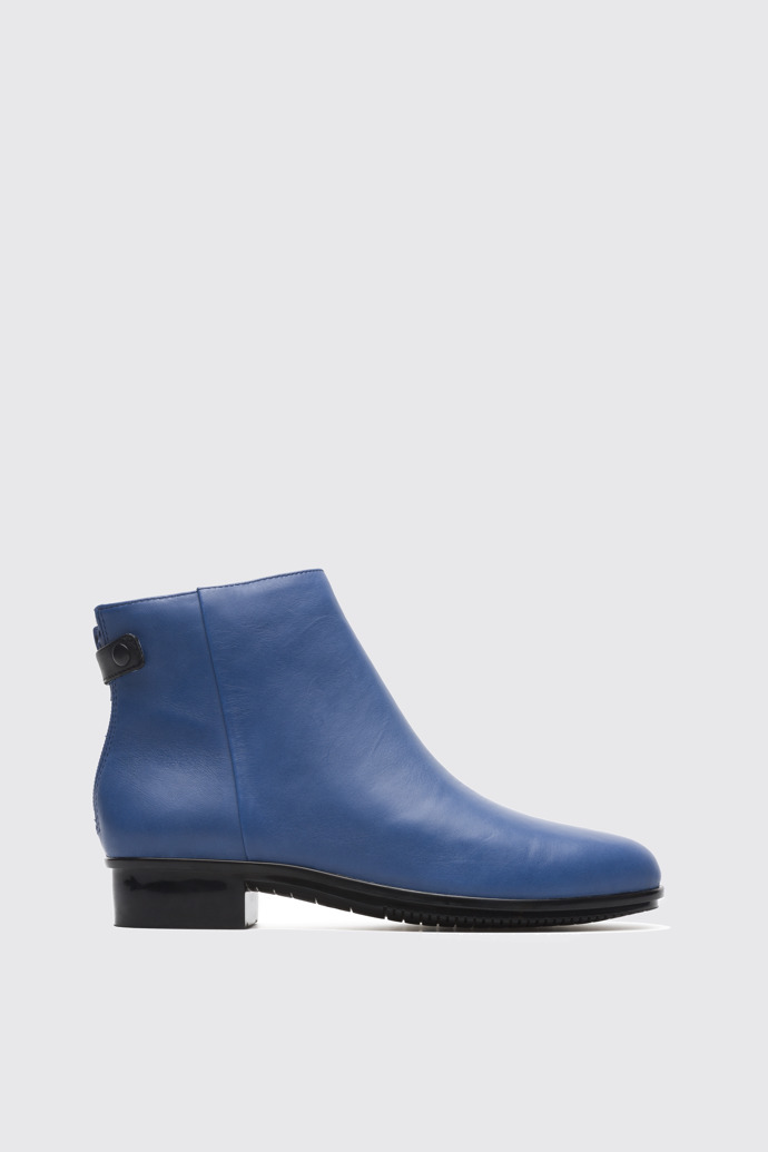 Side view of Casi Jazz Blue Ankle Boots for Women