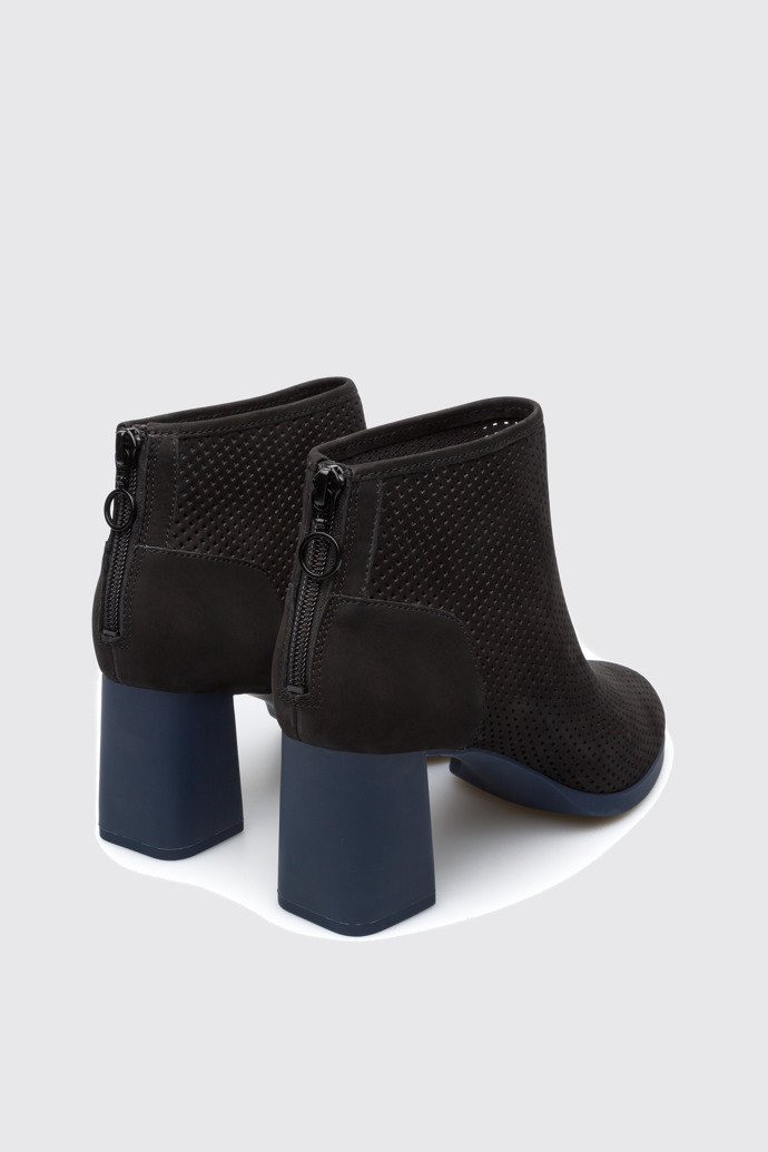 Back view of Kara Black Ankle Boots for Women