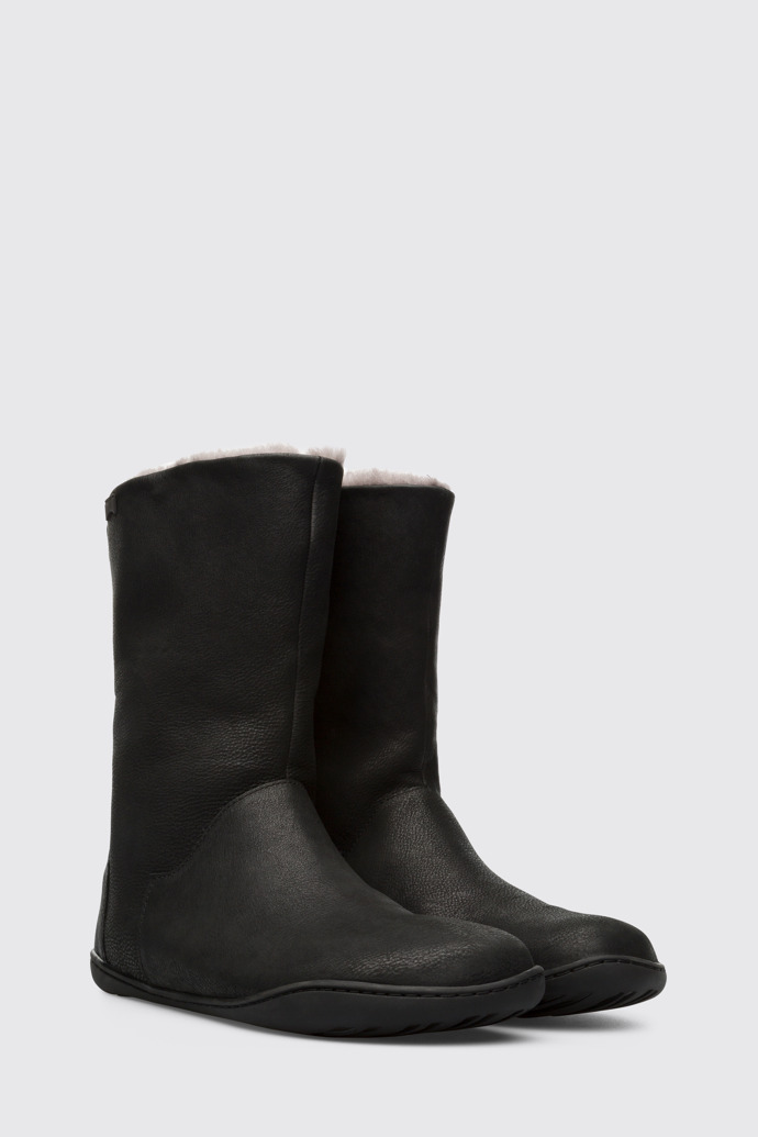 Front view of Peu Black Boots for Women