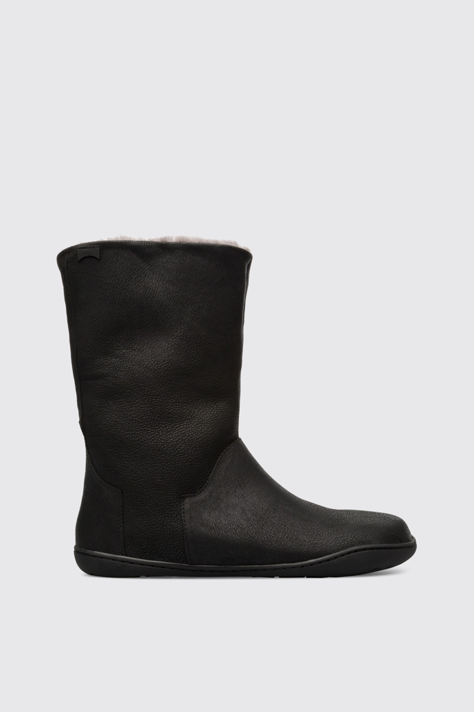 Side view of Peu Black Boots for Women