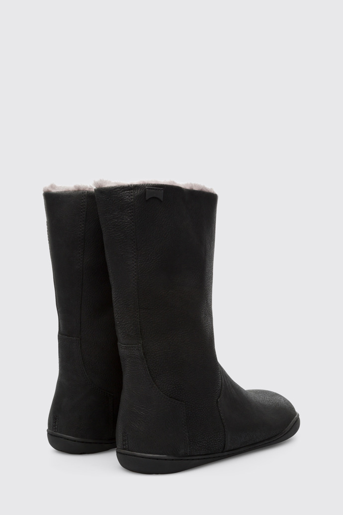 Back view of Peu Black Boots for Women