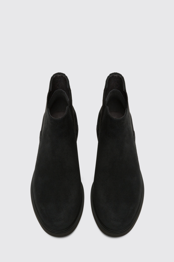 Overhead view of Iman Black Ankle Boots for Women