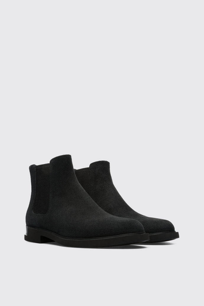 Front view of Iman Black Ankle Boots for Women