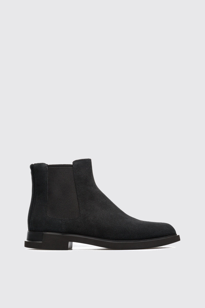 Side view of Iman Black Ankle Boots for Women
