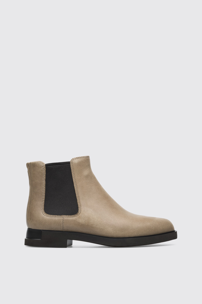 Side view of Iman Grey Ankle Boots for Women