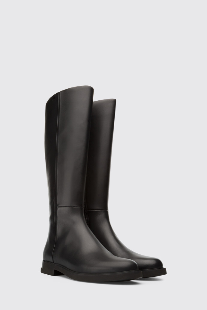 Front view of Iman Black Boots for Women