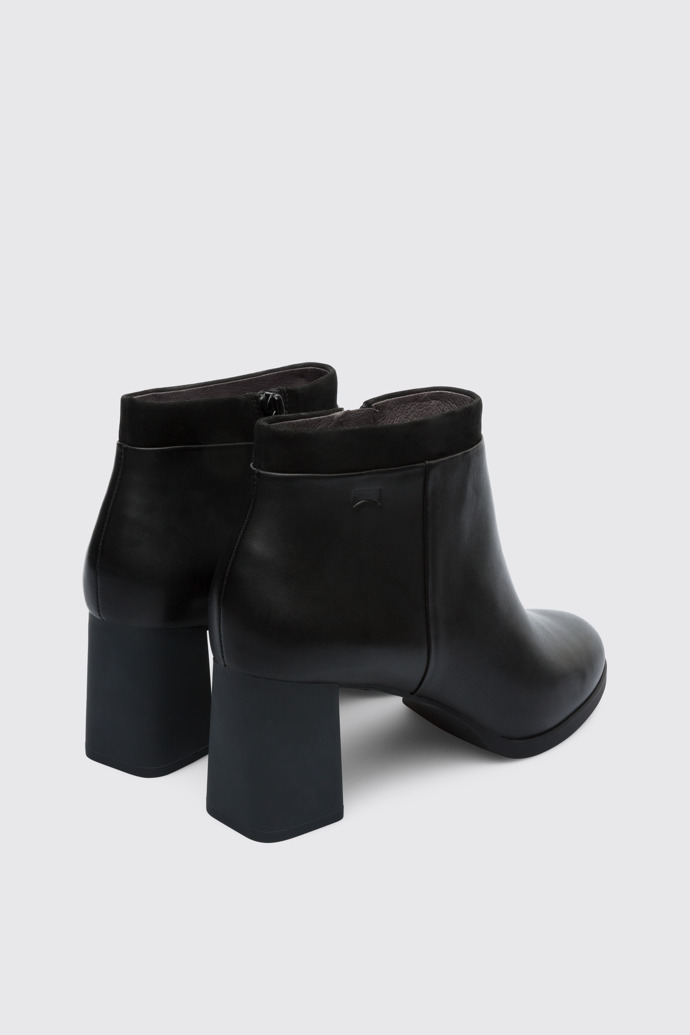 Back view of Kara Black Ankle Boots for Women