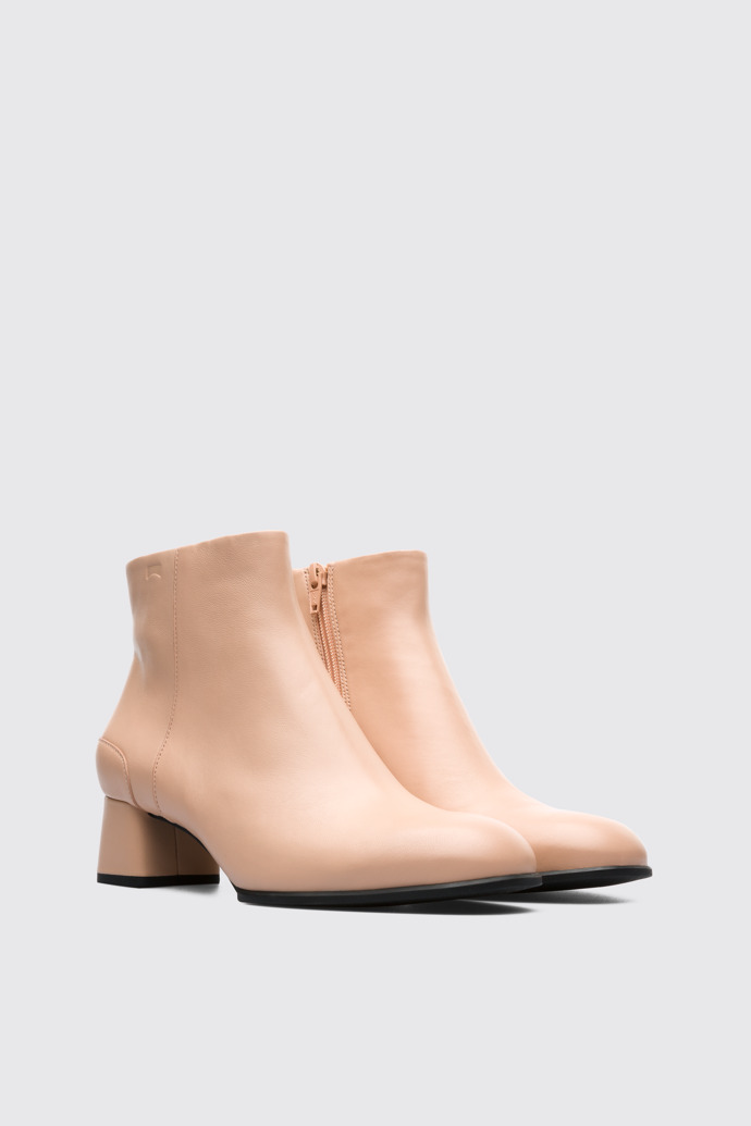 Front view of Katie Nude Ankle Boots for Women