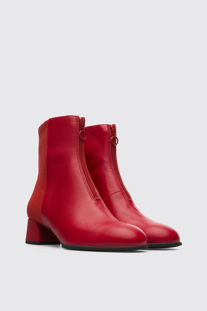 Front view of Katie Red Boots for Women