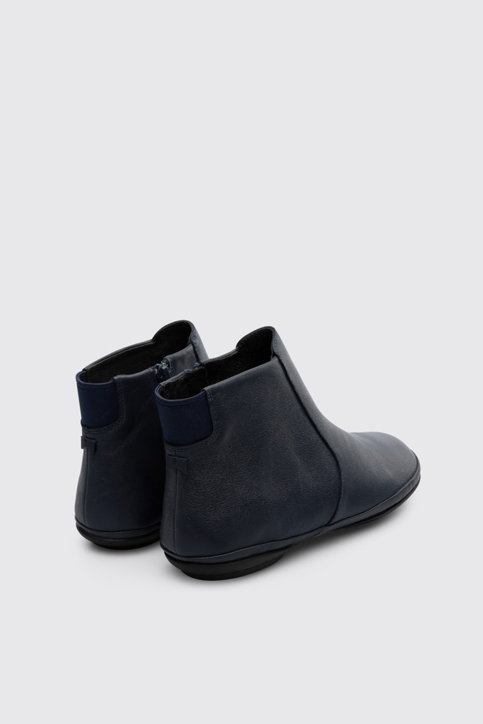 Back view of Right Blue ankle boot for women