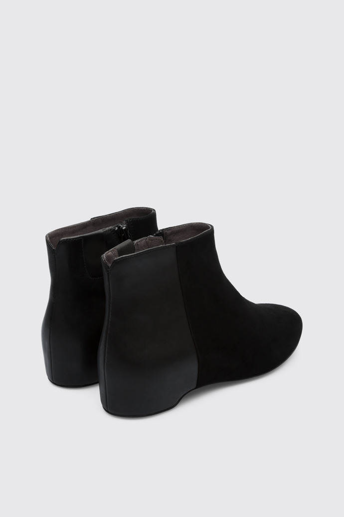 Back view of Serena Black Ankle Boots for Women