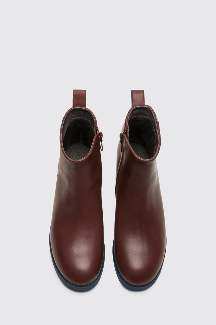 Overhead view of Wonder Burgundy Ankle Boots for Women