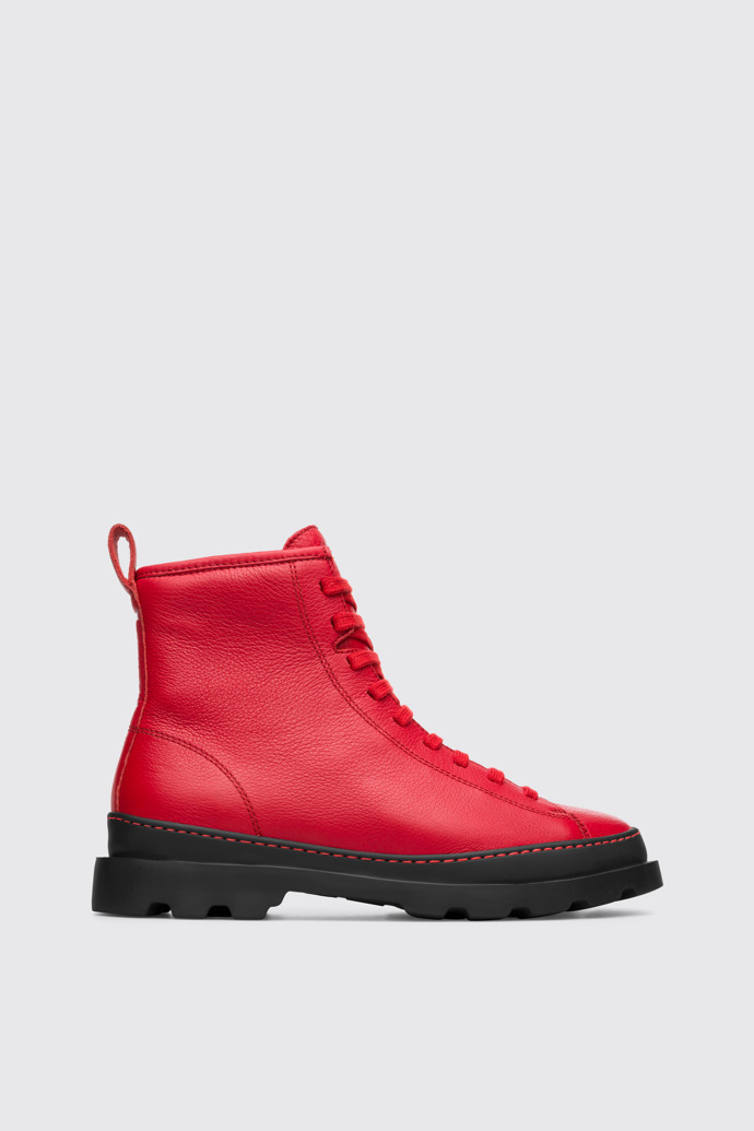Side view of Brutus Red Boots for Women