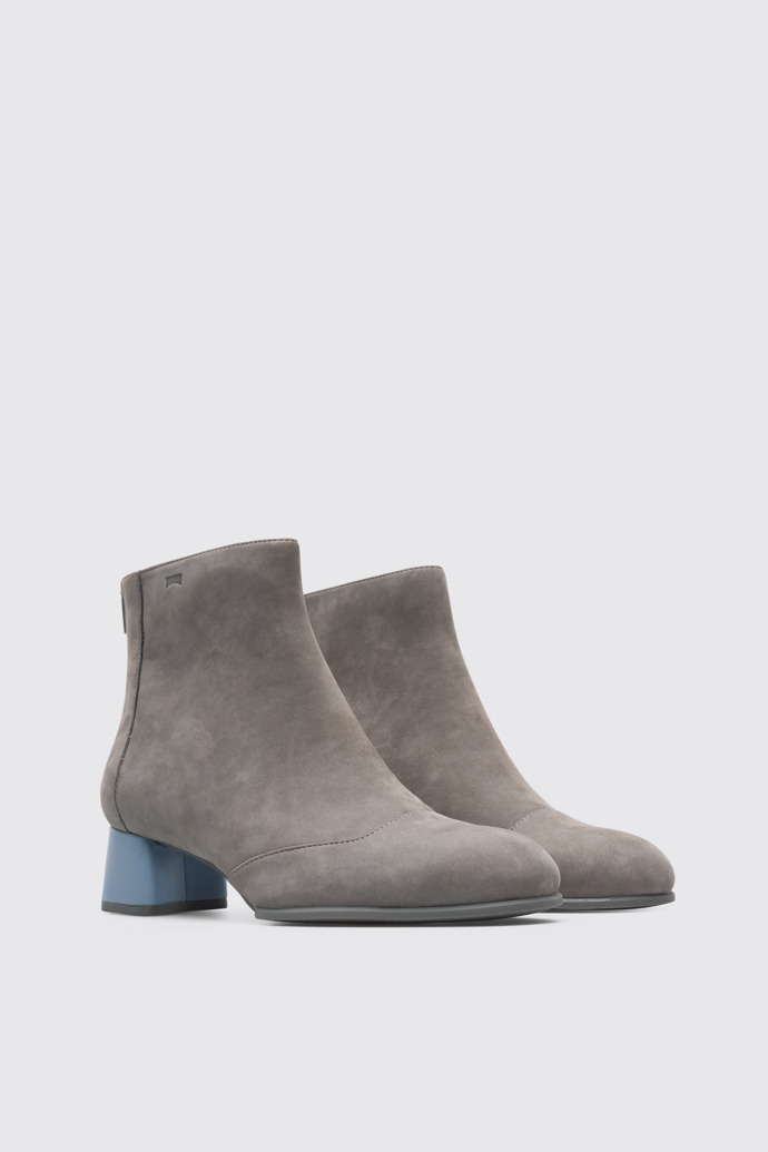 Front view of Twins Grey Ankle Boots for Women