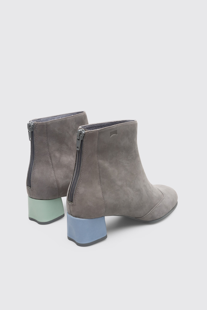 Back view of Twins Grey Ankle Boots for Women