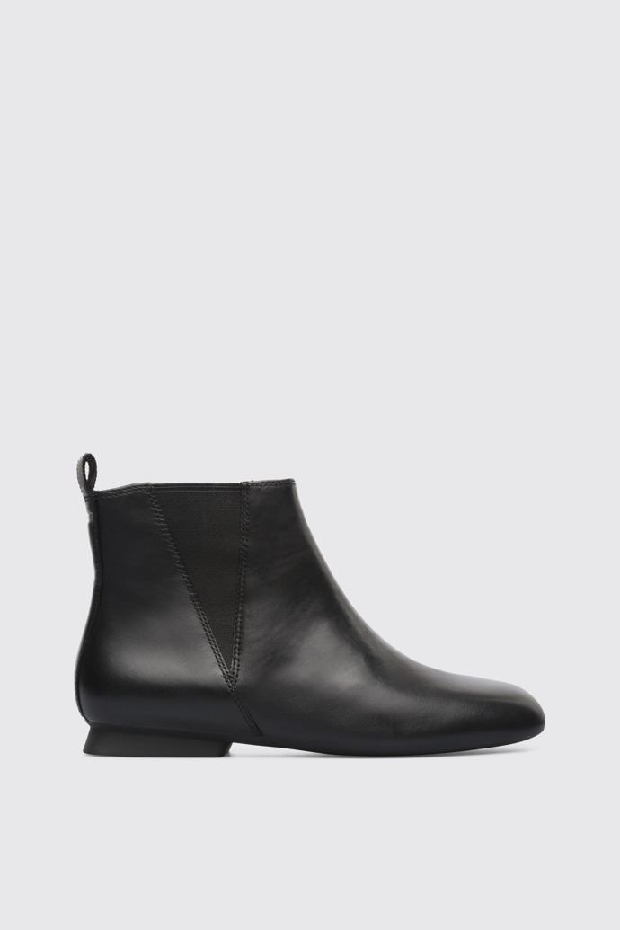 Side view of Casi Myra Black Ankle Boots for Women
