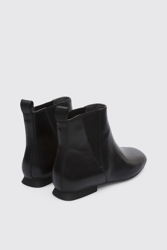Back view of Casi Myra Black Ankle Boots for Women