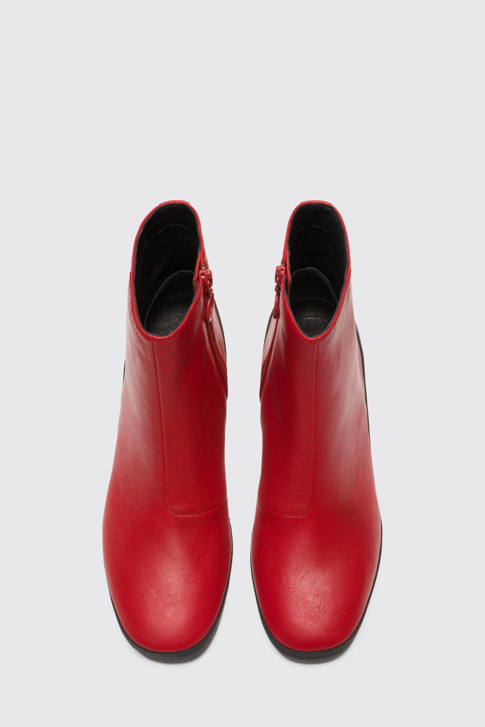 Overhead view of Upright Red Ankle Boots for Women